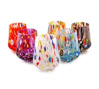 MurArt Murano Glasses Set of 6 Glasses 300 ml in Hand-Blown Glass in Handmade Processing Made in Italy B8