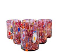 MurArt Murano Glasses Set of 6 Glasses 300 ml Tower Collection in Hand-Blown Glass in Handmade Processing Made in Italy