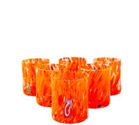 MurArt Murano Glasses Set of 6 Glasses 300 ml Tower Collection in Hand-Blown Glass in Handmade Processing Made in Italy