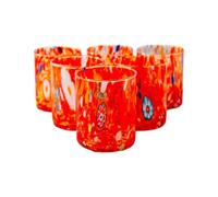MurArt Murano Glasses Set of 6 Glasses 300 ml Tower Collection in Hand-Blown Glass in Handmade Processing Made in Italy