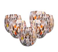 MurArt Murano Glasses Set of 6 Glasses 400 ml Marea Collection in Hand-Blown Glass in Handmade Processing Made in Italy