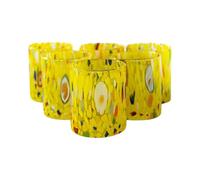 MurArt Murano Glasses Set of 6 Glasses 400 ml Tower Collection in Hand-Blown Glass Made in Italy (Yellow, 6 Piece)