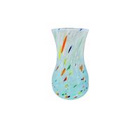 MurArt Murano Vase, Height 20.5 cm, Wave Collection in Hand-Blown Glass in Handmade, Made in Italy Light Blue
