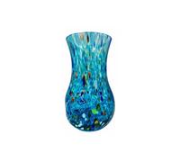 MurArt Murano Vase, Height 20.5 cm, Wave Collection in Hand-Blown Glass in Handmade Processing Made in Italy Aquamare