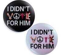 MurArtis "I Didn't Vote For Him" Pins 2 Pack - Progressive Political Buttons with Feminist, LGBTQ+ Ally, Peace & Anti-Authoritarian Symbols - Protest Badges for Jackets, Backpacks & Rallies