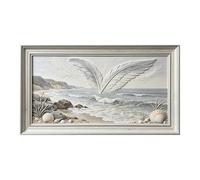 Murasolite 3D Framed Wall Art Coastal Seaside Landscape Relief Effect SelfAdhesive Fabric Mural Wall Decor， Peel and Stick No Damage to Wall， AntiFall Safe Design for Bedroom Living Room