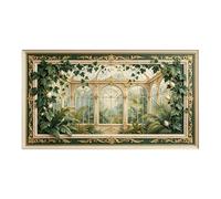 Murasolite 3D Framed Wall Art European Classic Botanical Conservatory Landscape SelfAdhesive Fabric Mural Wall Decor， Peel and Stick No Damage to Wall， AntiFall Safe Design for Bedroom Living Room
