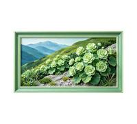 Murasolite 3D Framed Wall Art Mountain Meadow Botanical Landscape Oil Painting SelfAdhesive Fabric Mural Wall Decor， Peel and Stick No Damage to Wall， AntiFall Safe Design for Bedroom Living Room
