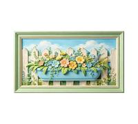 Murasolite 3D Framed Wall Art Pastel Floral Garden Botanical Rustic SelfAdhesive Fabric Mural Wall Decor， Peel and Stick No Damage to Wall， AntiFall Safe Design for Bedroom Living Room