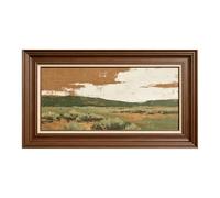 Murasolite 3D Framed Wall Art Rustic Pastoral Meadow Landscape Oil Painting Large Size SelfAdhesive Removable Home Wall Decor Prints for Living Room Bedroom Office