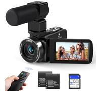 MURAUX 6K Video Camera Camcorder Vloging Camera for YouTube 18X Digital Zoom 3.0“ Touch Screen WiFi Camera with Microphone, 2.4G Remote Control, 2 Batteries & 32G SD Card