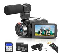 MURAUX 8K Video Camera Camcorder with WiFi, 48MP UHD, 15FPS, IR Night Vision, 3" Touchscreen, 18X Digital Zoom - Vlogging Camera for YouTube with Microphone, Remote & 2 Batteries