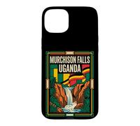 Murchison Falls Uganda Flag Nile Waterfall Retro Art Case for iPhone 15 Plus