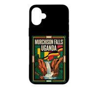Murchison Falls Uganda Flag Nile Waterfall Retro Art Case for iPhone 16 Plus
