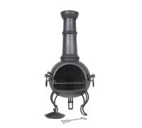 MURCIA LARGE STEEL CHIMENEA WITH GRILL