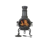 MURCIA MED STEEL CHIMENEA WITH GRILL