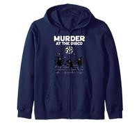 Murder At Disco Funny Crows Dancing Dancefloor Raven Zip Hoodie