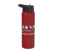 Murder in Progress Black Crow Raven Dark Humor Gothic Bird Stainless Steel Insulated Water Bottle