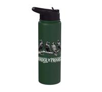 Murder in Progress Raven Bird Dark Humor Gothic Crow Art Stainless Steel Insulated Water Bottle