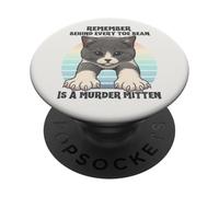 Murder Mittens Funny Cat Kitten Toe Beans Paws Claws Retro PopSockets Adhesive PopGrip
