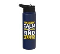 Murder Mystery Dinner - Keep Calm & Find Clues Stainless Steel Insulated Water Bottle
