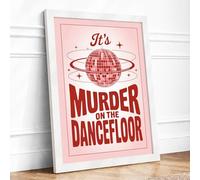 Murder on the Dancefloor Retro Framed Wall Art Print A1 White
