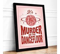 Murder on the Dancefloor Retro Framed Wall Art Print A2 (59.4×42cm) Black, Wall Decor for Living Room, Bedroom, Office & Home, Ready to Hang, Art Gift