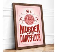 Murder on the Dancefloor Retro Framed Wall Art Print A2 Walnut