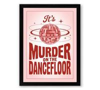 Murder on the Dancefloor Retro Framed Wall Art Print A3 (42×29.7cm) Black, Wall Decor for Living Room, Bedroom, Office & Home, Ready to Hang, Art Gift