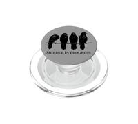 Murder Progress Black Crow Dark Humor Gothic Bird Lover PopSockets PopGrip for MagSafe