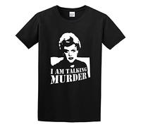 Murder She Wrote I Am Talking Murder Retro Vintage Jessica Fletcher T-Shirt Graphic Top Mens Printed Black Tee L