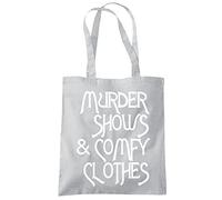 Murder Shows and Comfy Clothes - Tote Shopping Bag - TV Crime Detective One size grey