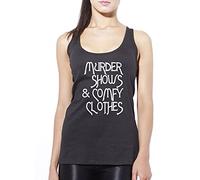 Murder Shows and Comfy Clothes - Womens Vest Tank Top - TV Crime Detective S Black