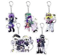 Murder Uzi Cyn N J Keychain Cartoon Figure N Uzi Cosplay Keyring Pendant Acryl Chain Decor Murders Peripherals Collection Pack of 5