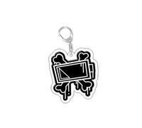 Murder Uzi Drone Keychain Cartoon Figure Uzi J N Cyn Cosplay Keyring Pendant Acrylic Chain Decor Murder Dron Merch (White-4)
