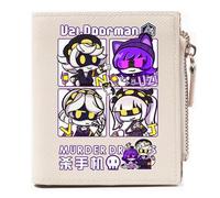 Murder Uzi Drone PU Leather Wallet | Stylish Bifold Card Holder Small Purse with Zipper Coin Pocket | Multicard Wallets Coin Purse for Cash, Coin, Card, Bill (White-1)