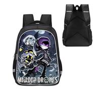 Murder Uzi Drone Rucksack School Bag for Boys Girls | Stylish Waterproof Nylon Rucksack Casual Daypack | Primary Junior High University School Bag Bookbag (Black-1)