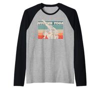 Murder Yoga BJJ MMA Vintage Retro Funny Brazilian Jiu Jitsu Raglan Baseball Tee