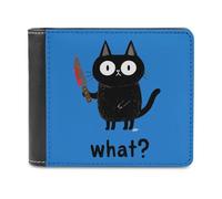 Murderous Black Cat Slim Bifold Wallet for Men | Printed Front Pocket Wallets Credit Card Holder with Card Slots