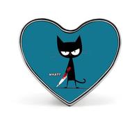 Murderous Cat Funny Lapel Pins Heart Button Brooch Badge Pin Hat Clothes Bag Jewelry for Men Women