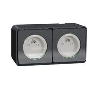 Mureva Style Socket 2P+PE Double Charcoal MUR36028