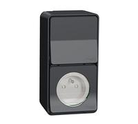 Mureva Style - Socket 2P + T + Change, Surface-Mounted IP55 IK08 - Grey