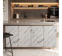 Murgall Bright White Veined Marble Peel and Stick Wallpaper 60x305cm 1 Roll