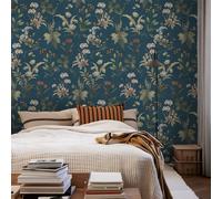 Murgall Falling Flowers Peel and Stick Wallpaper Blue 44x305cm 1 Roll