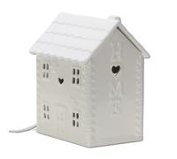 MURIEL BARGAINS Ceramic House Table Lamp - Decorative Ambient Light for Bedroom, Hallway or Living Room - Soft Glow Night Light - Stylish Home Décor Accent - (Cream)
