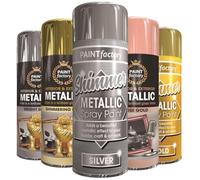MURIEL BARGAINS Metallic Silver Spray Paint 200ml - Premium Gloss Shimmer Finish Aerosol for Wood, Metal, Plastic & More - Fast Drying Decorative Metallic Paint for Crafts, Furniture & DIY Projects