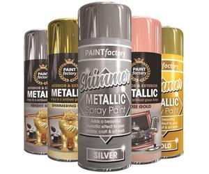 MURIEL BARGAINS Metallic Silver Spray Paint 200ml - Premium Gloss Shimmer Finish Aerosol for Wood, Metal, Plastic & More - Fast Drying Decorative Metallic Paint for Crafts, Furniture & DIY Projects