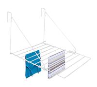 MURIEL BARGAINS Utility Airer - White Indoor Clothes Drying Rack - Wall-Mounted or Radiator Laundry Hanger for Towels & Small Garments - Strong & Compact Space-Saving Drying Solution for Home Use (1)