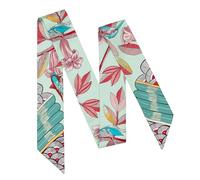 MurierSilk 100% Mulberry Silk Scarf, 16 Momme 47x2 Double-Sided Twill for Handbags, Silk Hair Tie & Neck Scarf, 19-tree of Song, 47"*2"