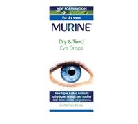 Murine Dry & Tired Eye Relief Eye Drops with a Triple Action Formula That Hydrate, Refresh and Relieve Dry or Tired Eyes, New Formulation,15ml